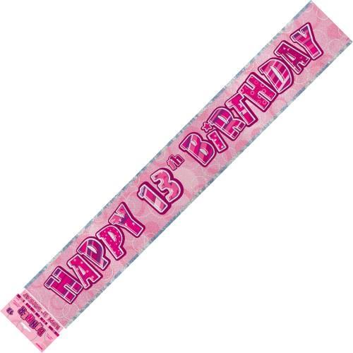 BANNER - 13TH BIRTHDAY PINK