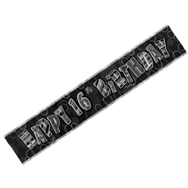BANNER - 16TH BIRTHDAY BLACK