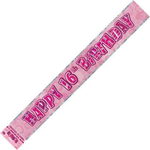 BANNER - 16TH BIRTHDAY PINK