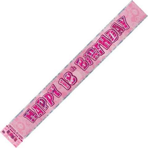 BANNER - 18TH BIRTHDAY PINK