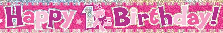 BANNER - 1ST BIRTHDAY DAY PINK