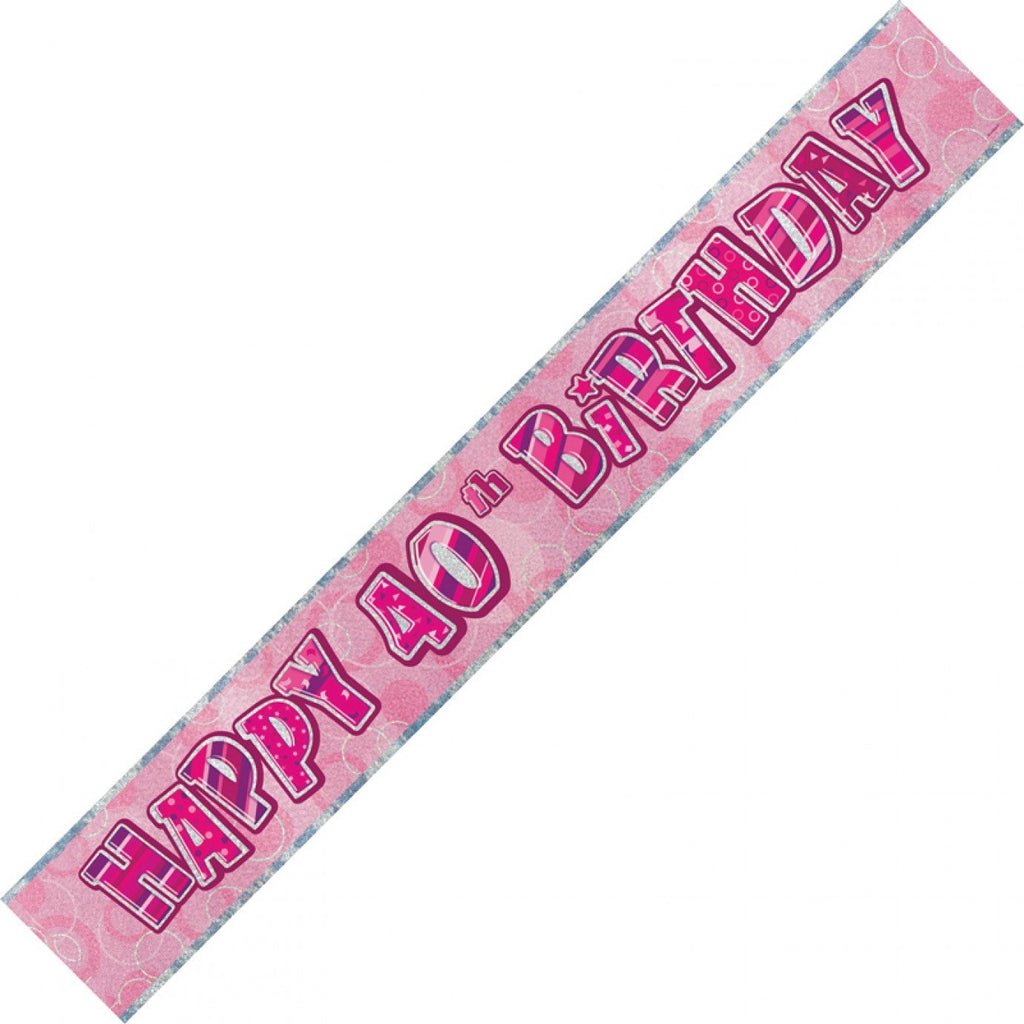 BANNER - 40TH BIRTHDAY PINK