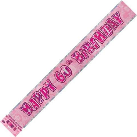 BANNER - 60TH BIRTHDAY PINK