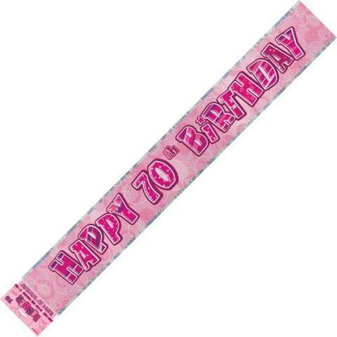 BANNER - 70TH BORTHDAY PINK