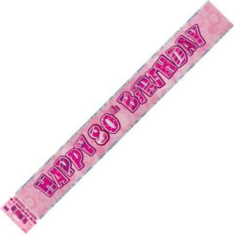 BANNER - 80TH BIRTHDAY PINK