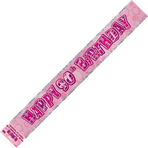 BANNER - 90TH BIRTHDAY PINK