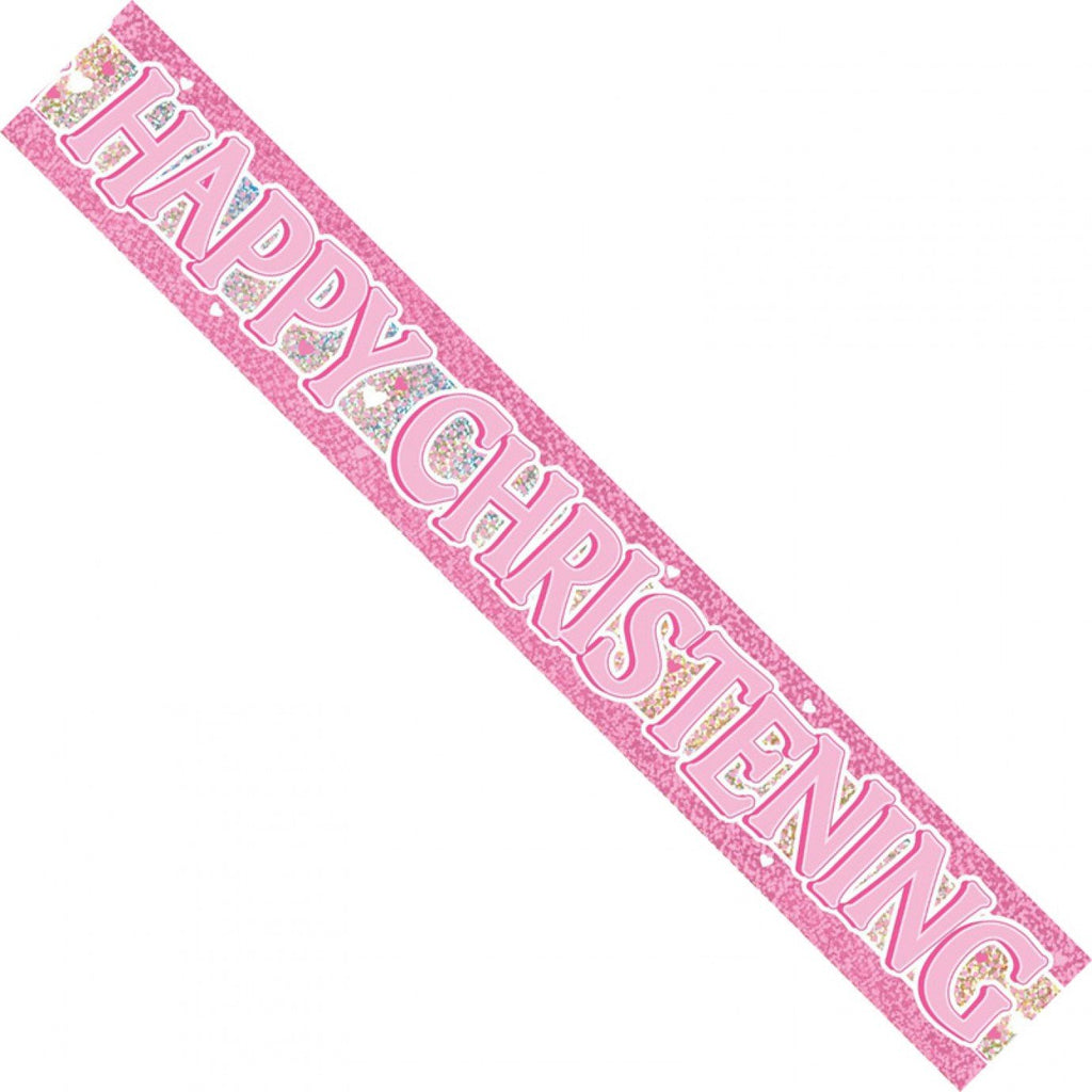 BANNER - CHRISTENING PINK