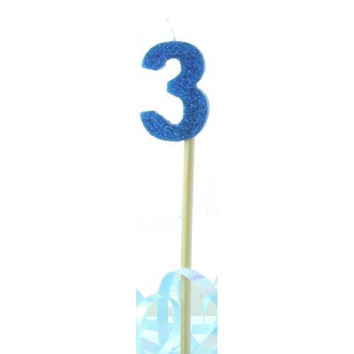 CANDLE GLITTER LARGE BLUE #3