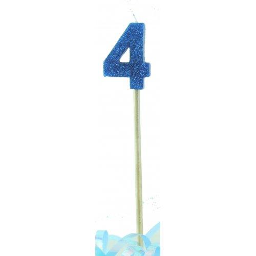 CANDLE GLITTER LARGE BLUE #4