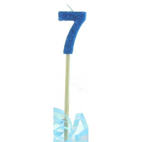 CANDLE GLITTER LARGE BLUE #7