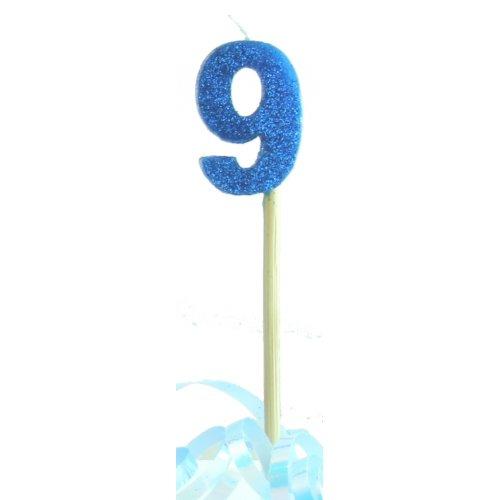 CANDLE GLITTER LARGE BLUE #9