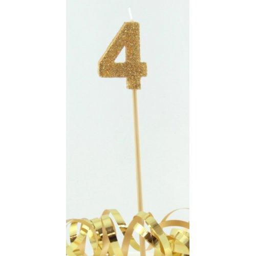CANDLE GLITTER LARGE GOLD #4