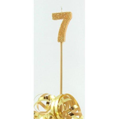 CANDLE GLITTER LARGE GOLD #7