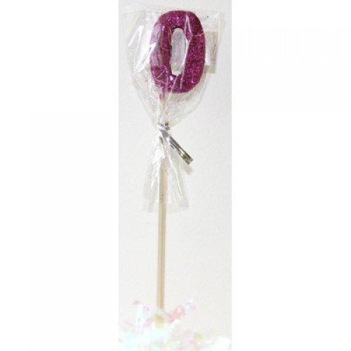 CANDLE GLITTER LARGE PINK #0