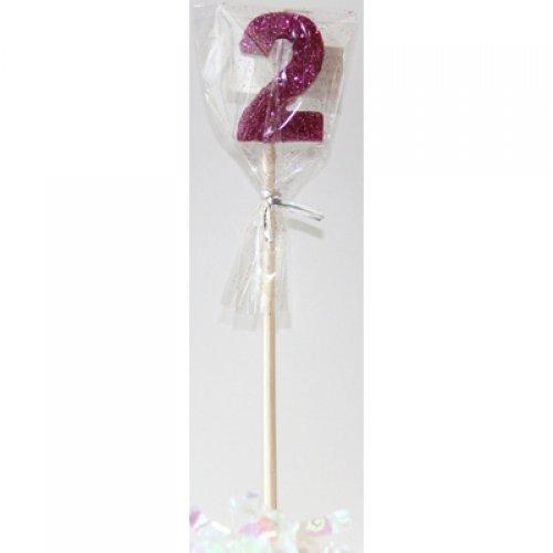 CANDLE GLITTER LARGE PINK #2