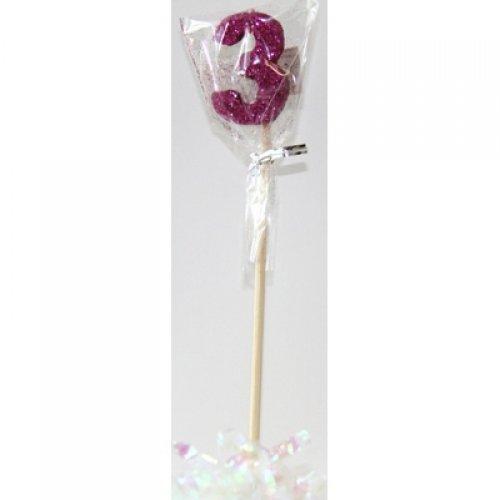 CANDLE GLITTER LARGE PINK #3