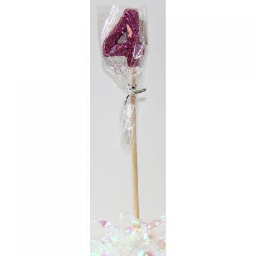 CANDLE GLITTER LARGE PINK #4