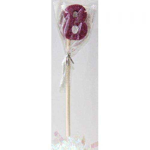 CANDLE GLITTER LARGE PINK #8