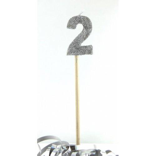 CANDLE GLITTER LARGE SILVER #2