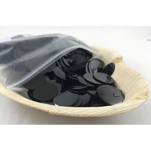 CONFETTI - METALLIC BLACK 250G 2.3CM