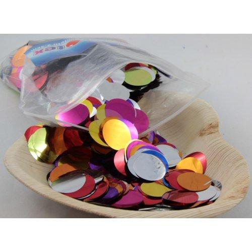 CONFETTI - METALLIC BRIGHT ASSORTED 250G 2.3CM