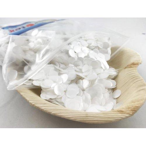 CONFETTI - METALLIC WHITE 250G 1CM