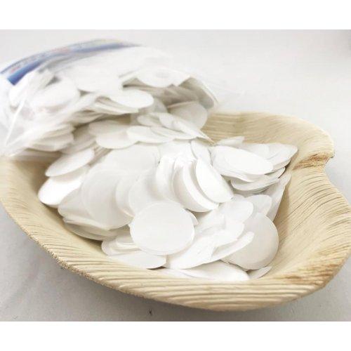 CONFETTI - METALLIC WHITE 250G 2.3CM