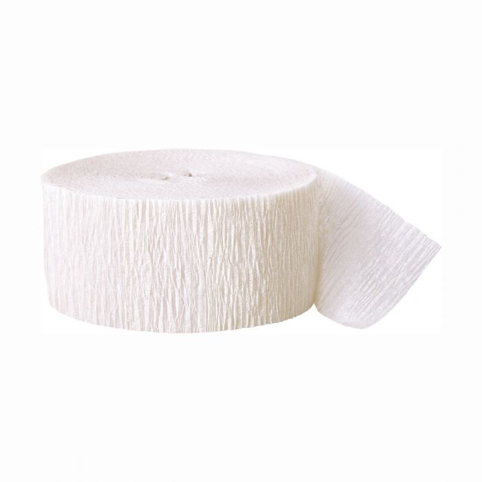CREPE STREAMERS 30M WHITE