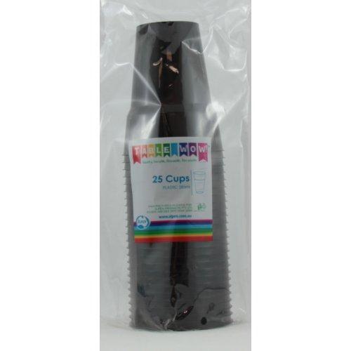 CUPS 285ML - BLACK PK25