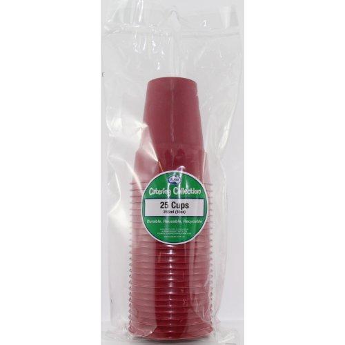CUPS 285ML - BURGUNDY PK25