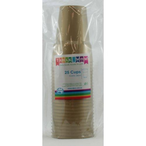 CUPS 285ML - GOLD PK25