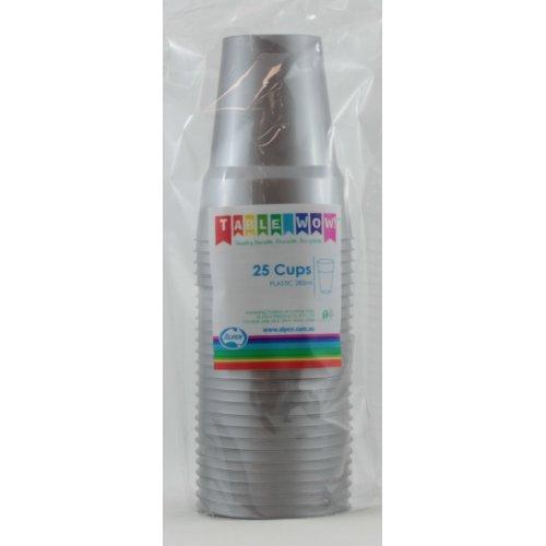 CUPS 285ML - SILVER PK25