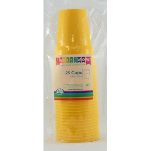 CUPS 285ML - YELLOW PK25