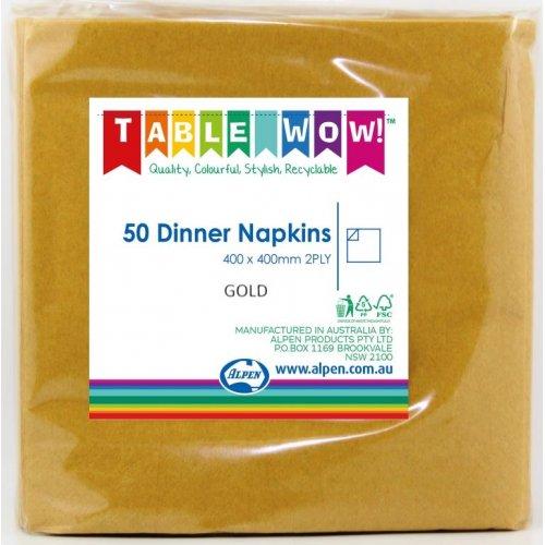 DINNER NAPKIN - 2PLY GOLD PK50