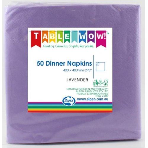 DINNER NAPKIN - 2PLY LAVENDER PK50