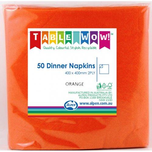 DINNER NAPKIN - 2PLY ORANGE PK50