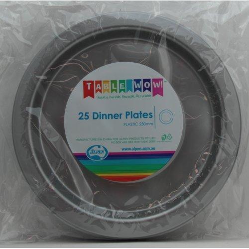 DINNER PLATES - SILVER PK25