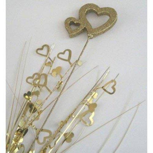 FOAM SPRAY HEARTS GOLD DOUBLE OUTLINE