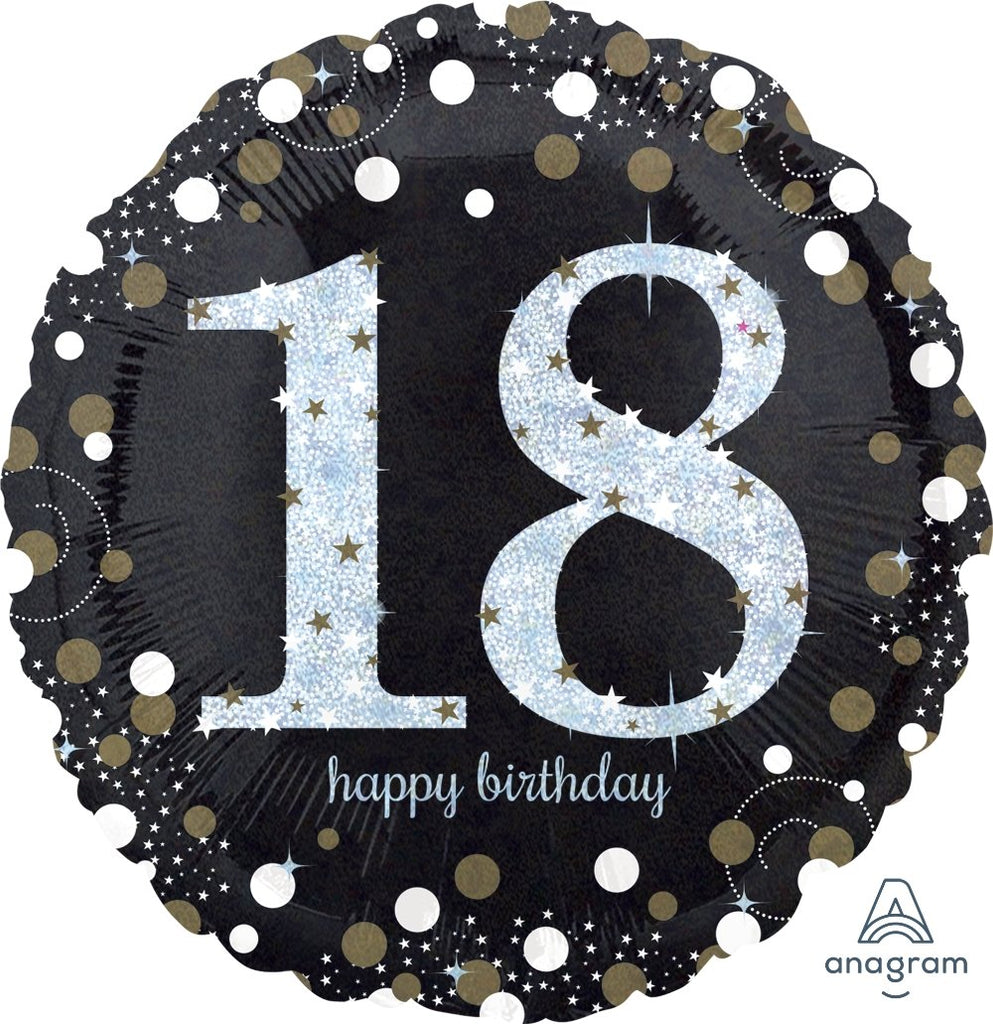 FOIL BALLOON 45CM - 18TH SPARKLING BIRTHDAY