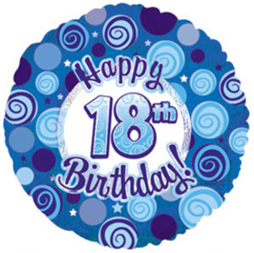 FOIL BALLOON 45CM - 21ST DAZZELOON BLUE