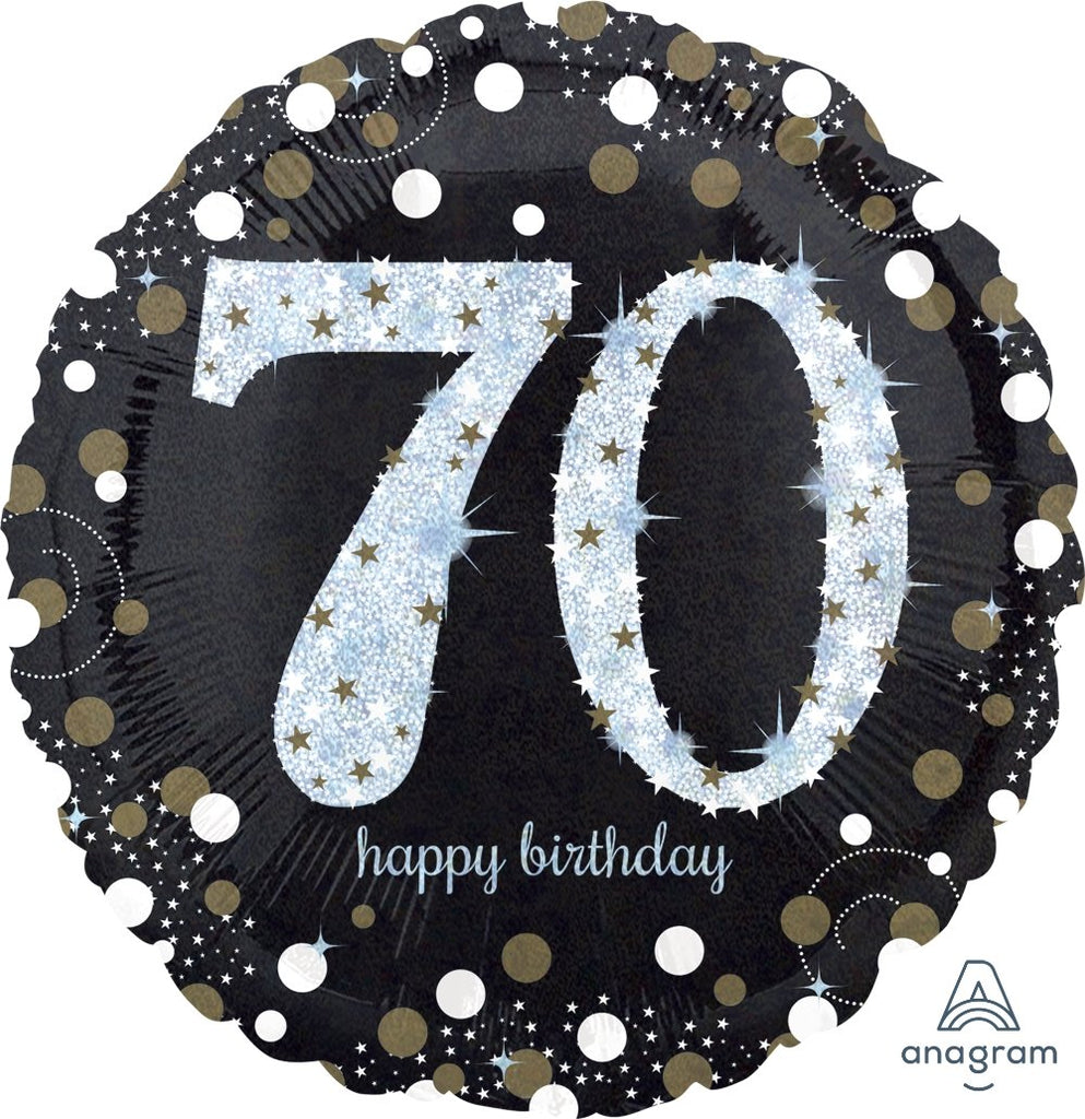 FOIL BALLOON 45CM - 70TH BIRTHDAY SPARKLING