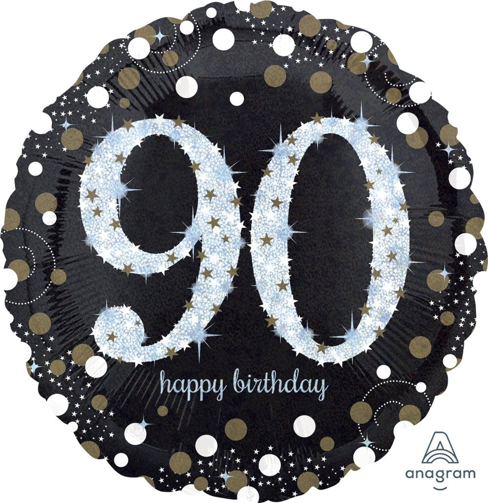 FOIL BALLOON 45CM - 90TH BIRTHDAY SPARKLING