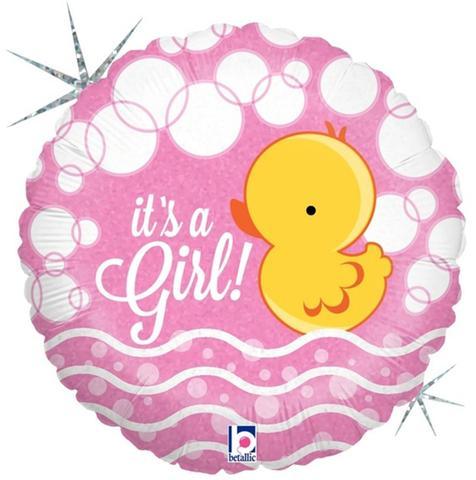 FOIL BALLOON 45CM - BABY GIRL DUCKY