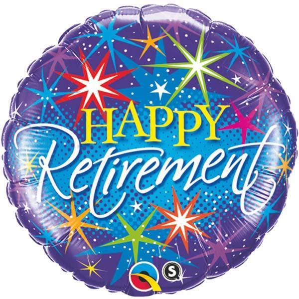 FOIL BALLOON 45CM - RETIREMENT COLOURFUL BURSTS