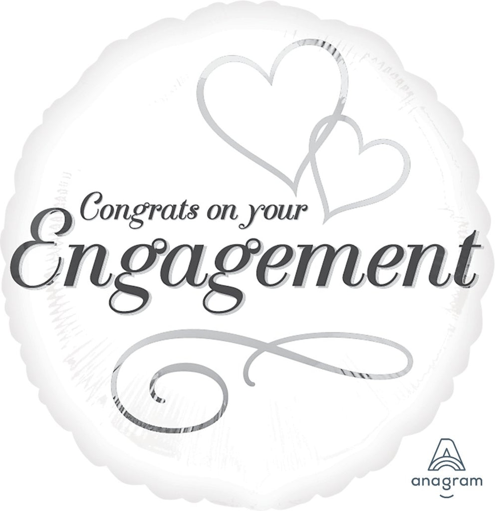 FOIL BALLOON 45CM - TWO HEARTS ENGAGEMENT