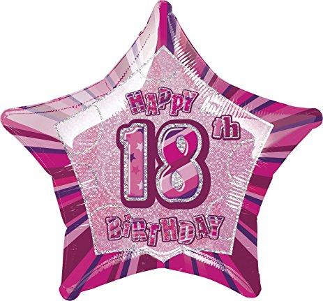 FOIL BALLOON 50CM - 18TH BIRTHDAY GLITZ PINK
