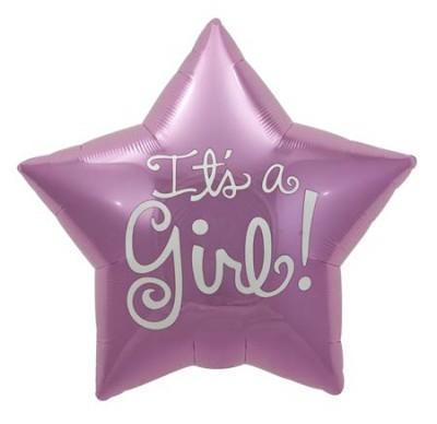 FOIL BALLOON 55CM - IT'S A GIRL STAR