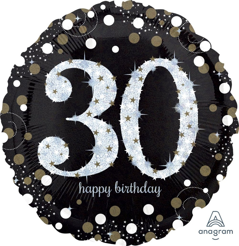 FOIL BALLOON 91CM - 30TH SPARKLING BIRTHDAY JUMBO