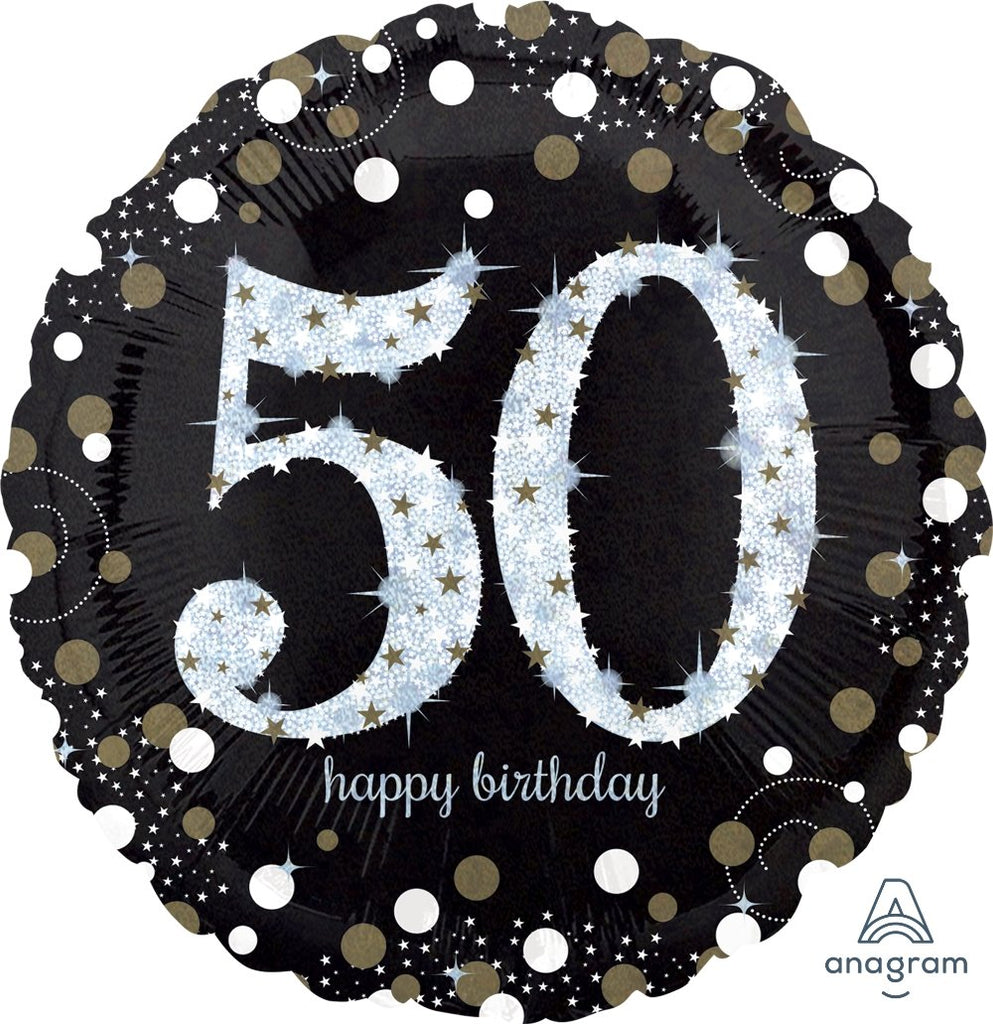 FOIL BALLOON 91CM - 50TH SPARKLING BIRTHDAY JUMBO