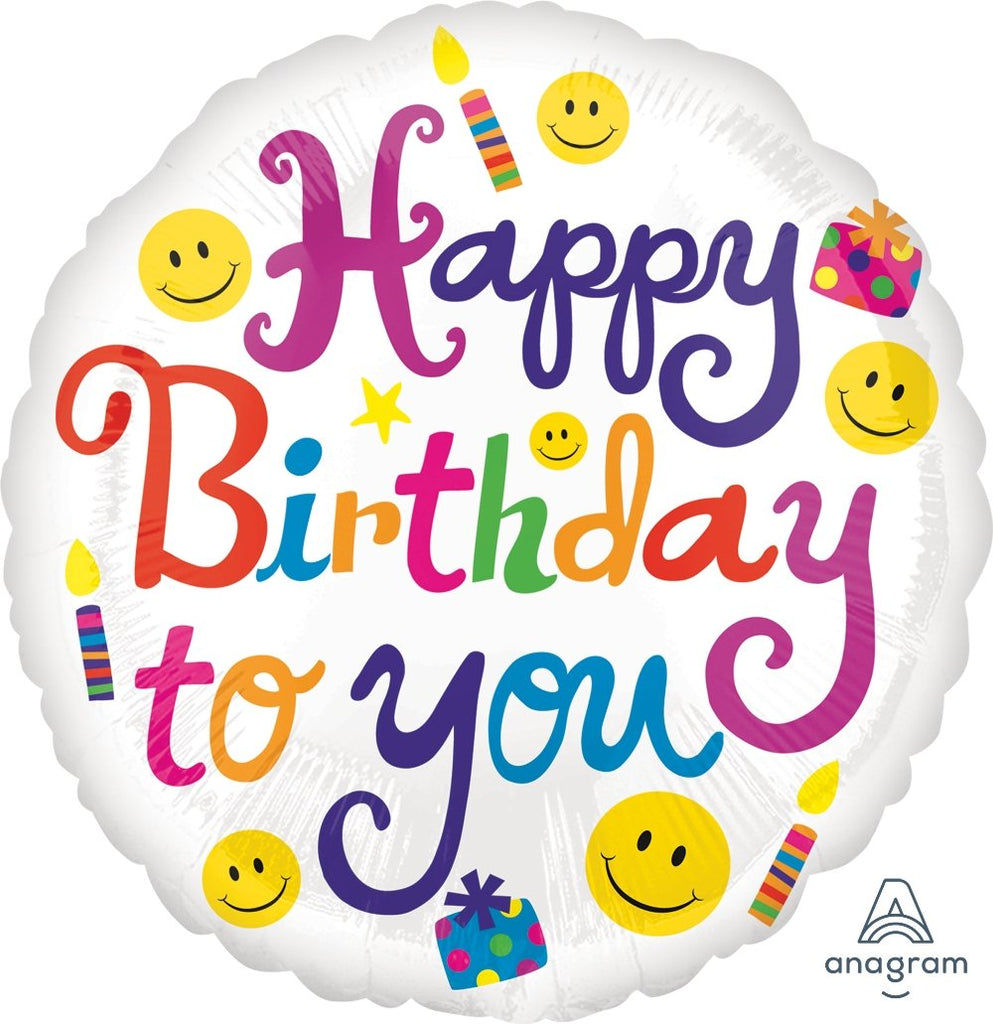 FOIL BALLOON HAPPY BIRTHDAY 45CM - BOLD BIRTHDAY TO YOU
